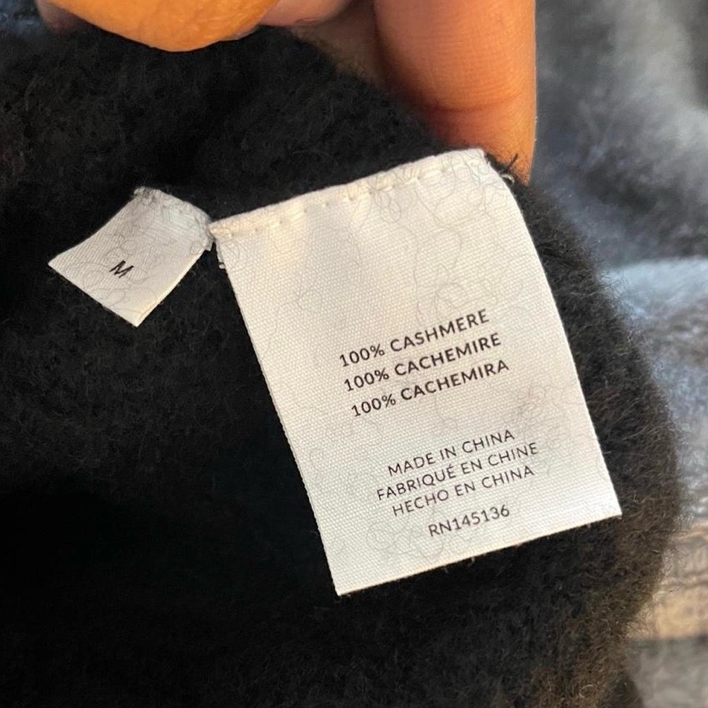 NAADAM cable cashmere black polo Sweater - Picture 5 of 5